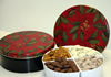 Reflective Holly Gift Tins - Festive classic holly gift tin. 